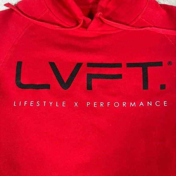 Live Fit LVFT Pullover Hoodie Men Small Red Performance Workout Gym Logo NWT - Picture 4 of 8